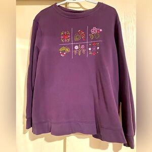 Purple Floral Sweater